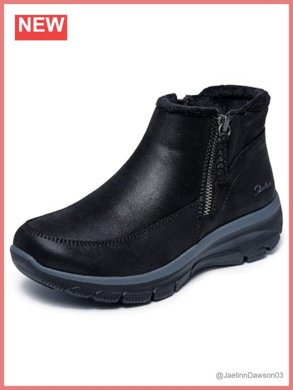 Skechers Easy Going Into Fall Ankle Booties Memory Foam Slip On Zip